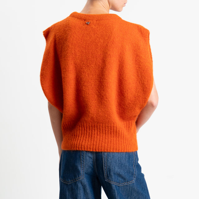 Dixie-Maglia smanicata misto alpaca - arancio