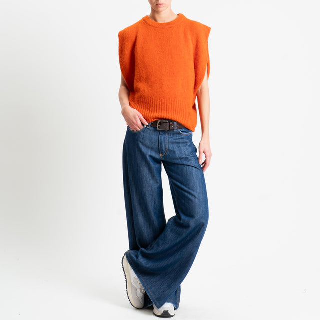 Dixie-Maglia smanicata misto alpaca - arancio