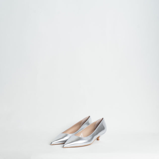 Divine Follie-Decolletè a punta laminato - argento