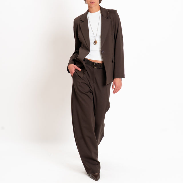 Zeroassoluto-Giacca JENNY punto milano con spalline - moro