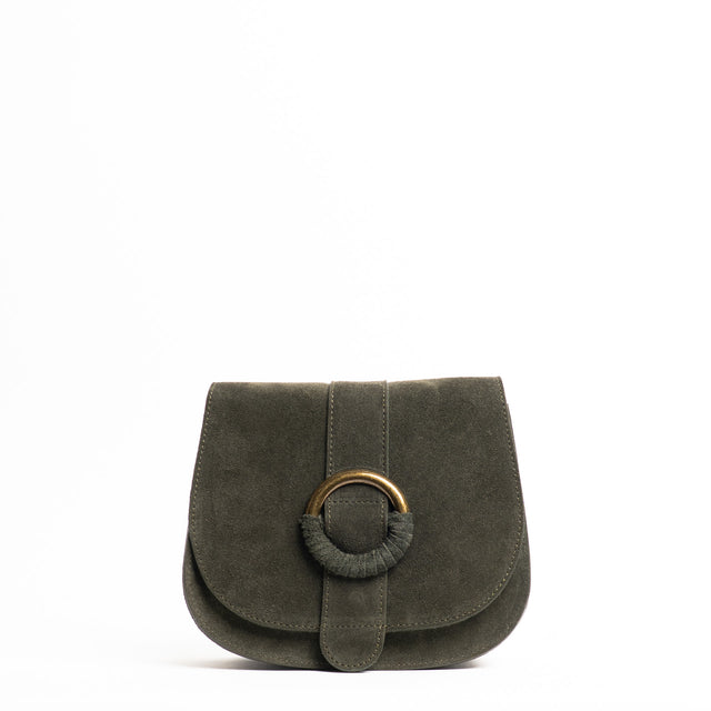 W by Whitemood - Suede Tolfina with buckle - military green