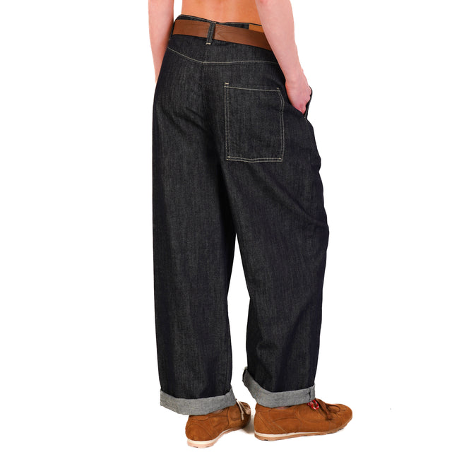 Dixie-Jeans de lona ligera y holgada - denim oscuro