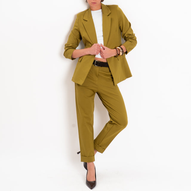 Zeroassoluto-Giacca JENNY punto milano con spalline - olio