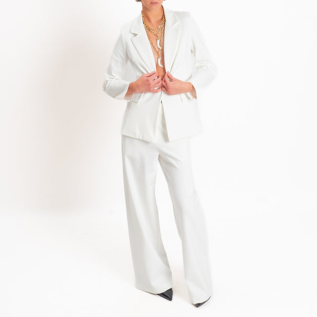 Zeroassoluto-Giacca JENNY punto milano con spalline - latte