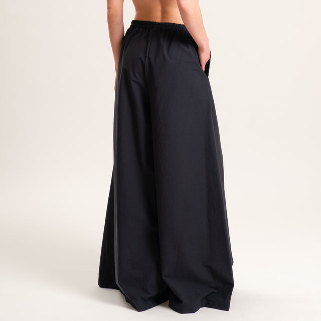 Souvenir-Pantalone wide leg elastico in vita - nero