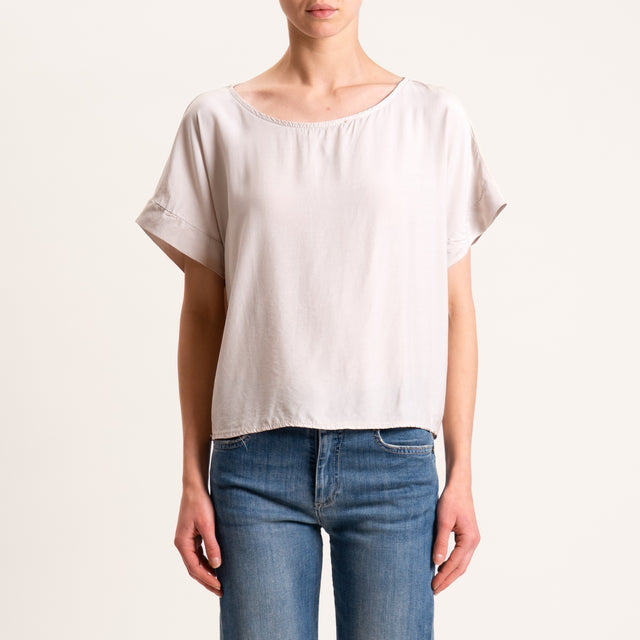 Zeroassoluto-Blusa scatolina 100% viscosa - beige