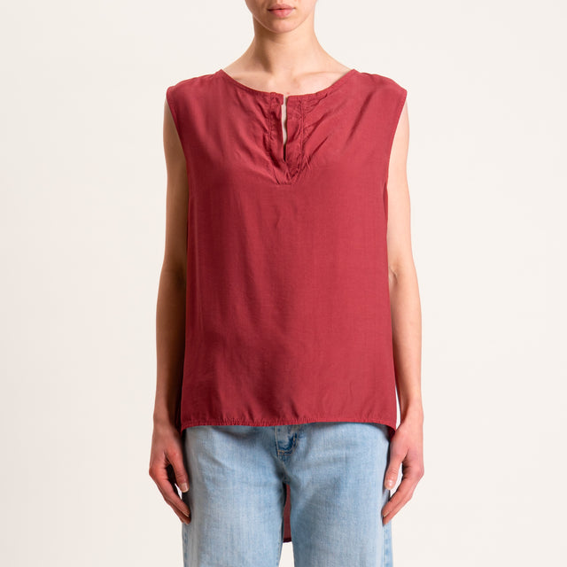 Zeroassoluto-Blusa smanicata 100% viscosa - india