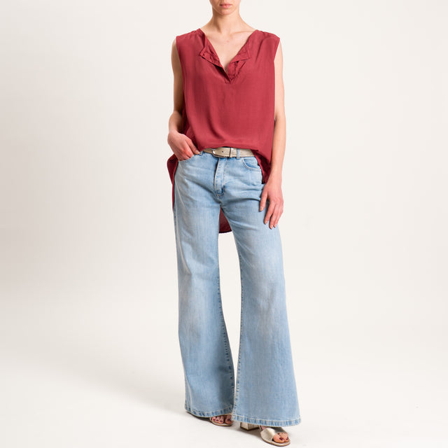 Zeroassoluto-Blusa smanicata 100% viscosa - india