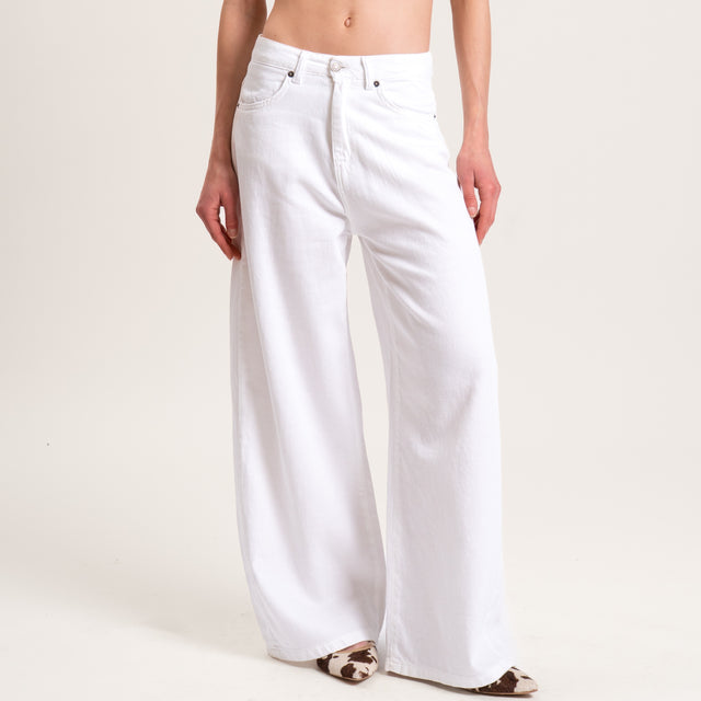 Tensione in-Pantalone drill tela slegata light - bianco