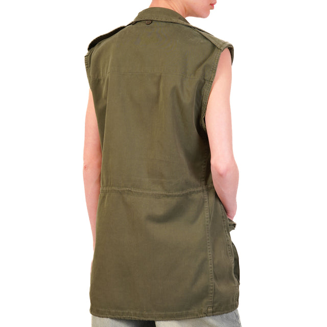 Chaleco Vicolo-Vintage con aplicaciones - Militar