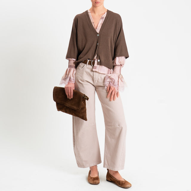 Tensione in -Camicia quadri garza di viscosa - rosa/choco