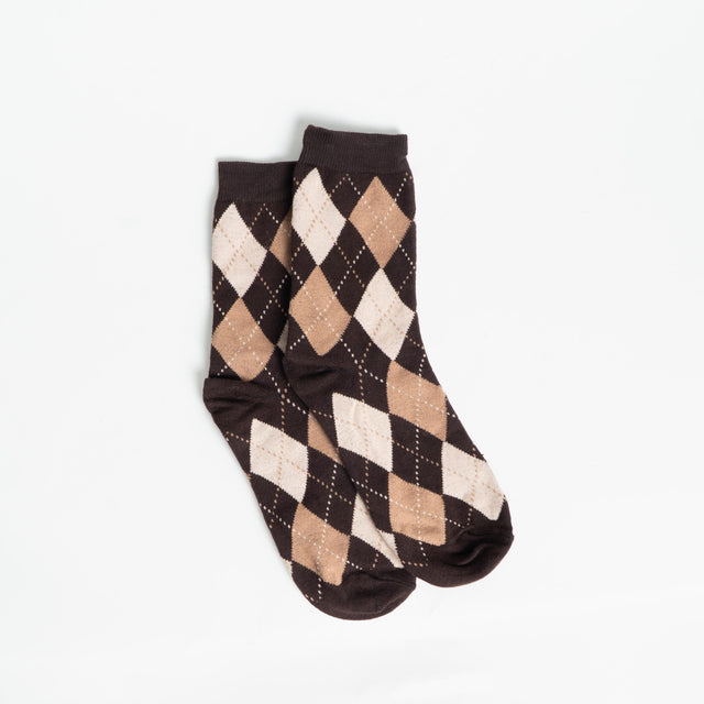 Souvenir-Calzini rombi - moro/beige