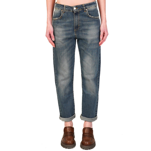Zeroassoluto- Jeans LISA boyfriend lavaggio tè elasticizzato - denim