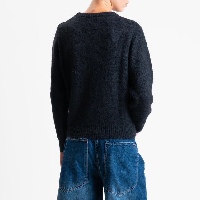 Vicolo-Cardigan rebecchina misto alpaca - nero