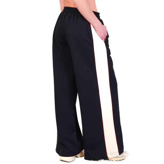 Pantalones deportivos con cordón ajustable - azul/crema
