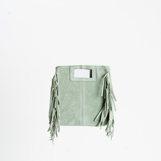W by Whitemood-Borsa a mano con frange laterali - verde acqua