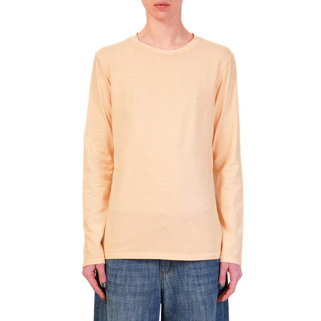 Zeroassoluto-T-shirt girocollo cotone elasticizzato - melon