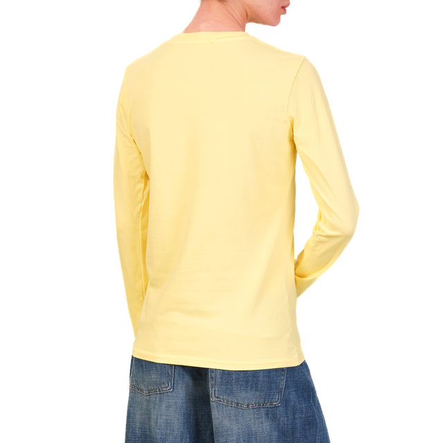 Zeroassoluto-T-shirt girocollo cotone elasticizzato - mimosa