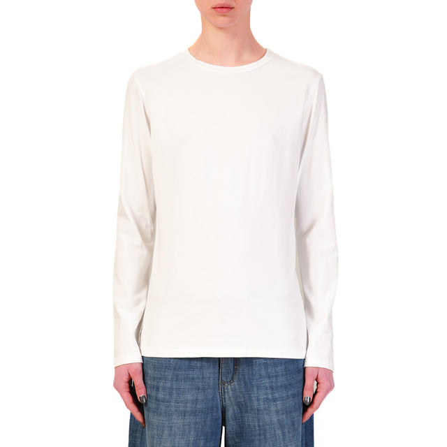Zeroassoluto-T-shirt girocollo cotone elasticizzato - bianco