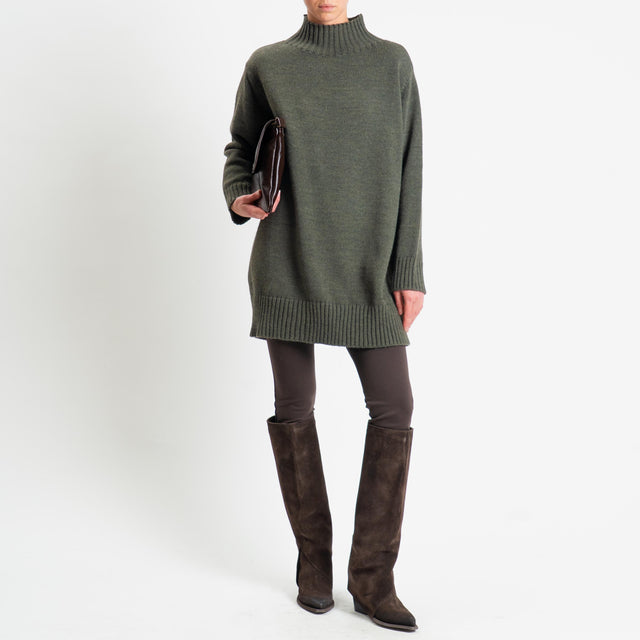 Tensione in-Maxi pull misto alpaca - militare