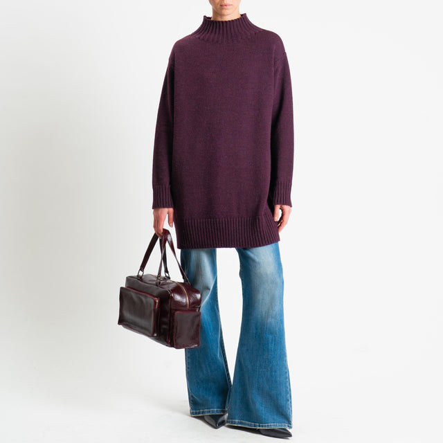 Tensione in-Maxi pull misto alpaca - Bordeaux