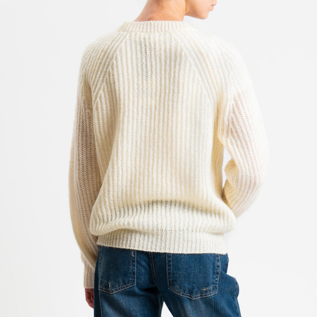 Vicolo-Maglia mohair coste inglesi - panna
