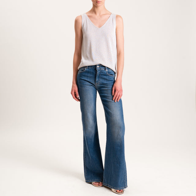 Zeroassoluto-Top in lurex - platino