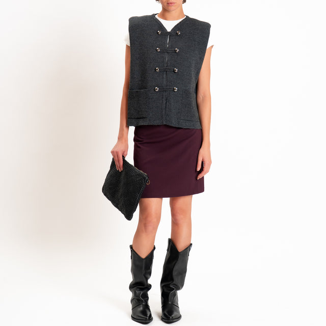 Motel-Gilet misto alpaca con spalline - antracite