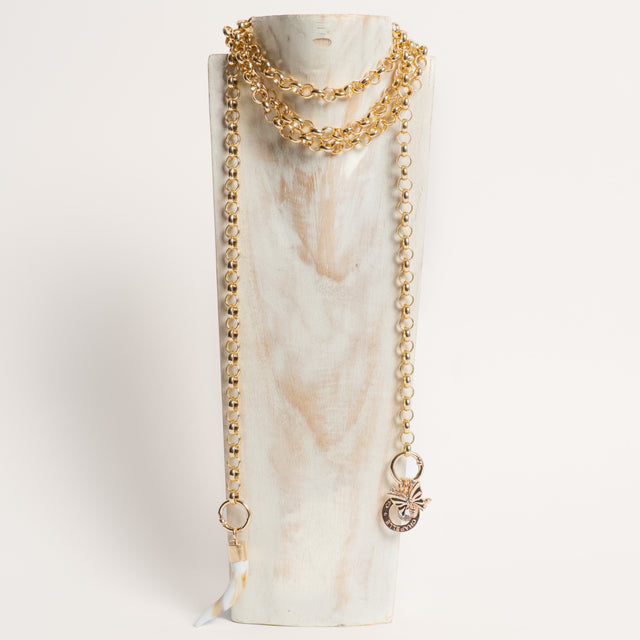 W by Whitemood-Collana doppio giro corno e pendenti - gold