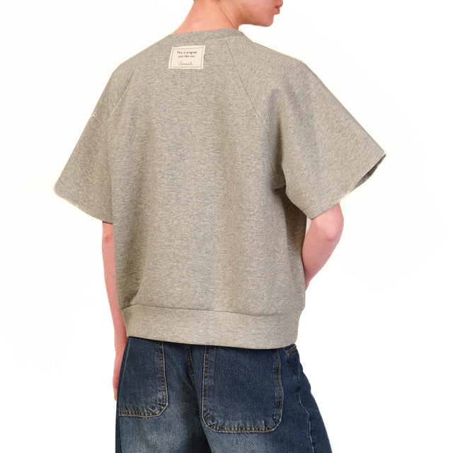 Sudadera de cuello redondo y media manga Souvenir - gris