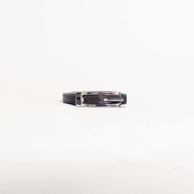 W by Whitemood-Cintura fina genuine leather - moro