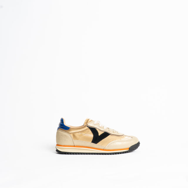 Victoria-Sneakers effetto pelle laminata - oro/nero