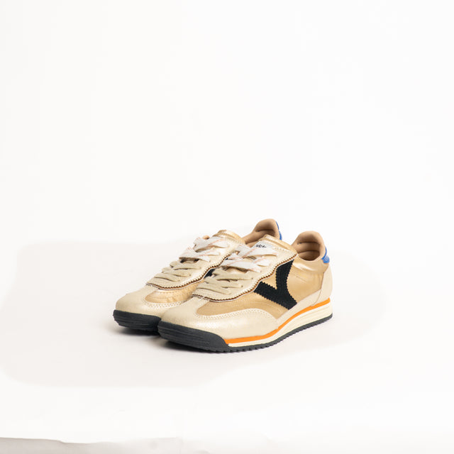 Victoria-Sneakers effetto pelle laminata - oro/nero