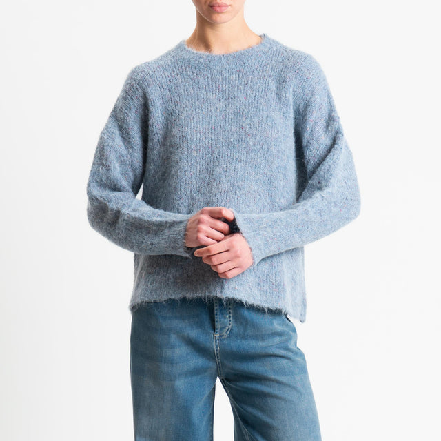 Vicolo-Maglia girocollo misto alpaca melange - polvere