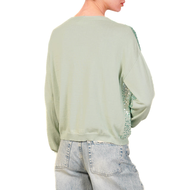 Vicolo-Cardigan con paillettes - acqua