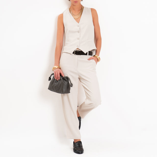 Zeroassoluto-Gilet tessuto fluido - mastice