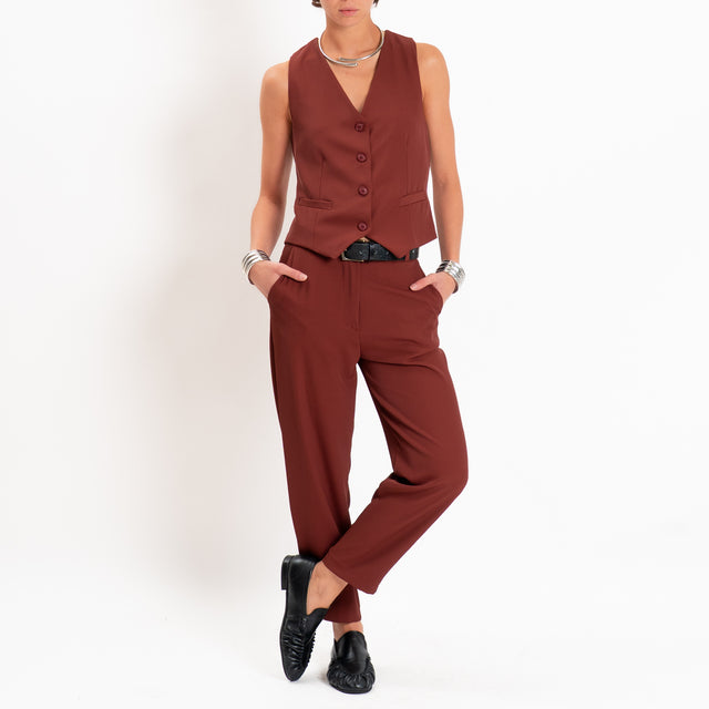 Zeroassoluto-Gilet tessuto fluido - brick