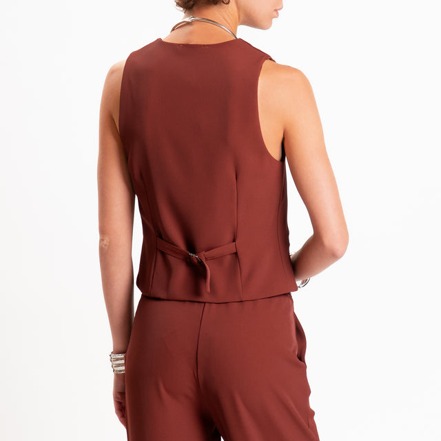 Zeroassoluto-Gilet tessuto fluido - brick