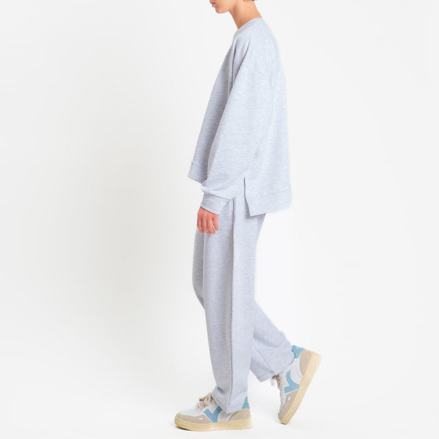 Zeroassoluto-Pantalone in felpa barrel fit stone wash high quality - light grey