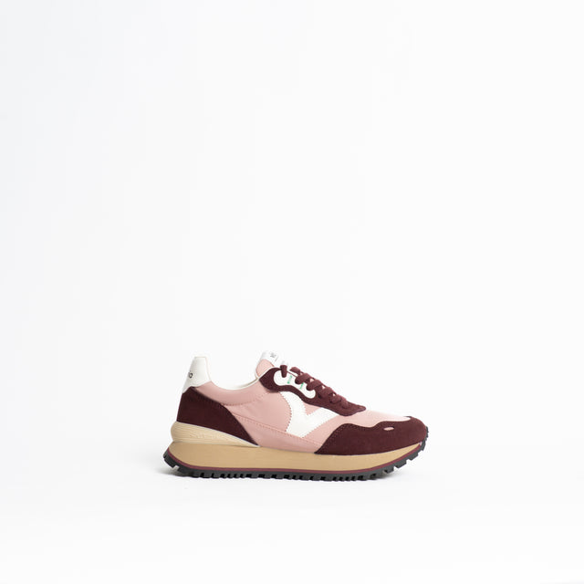 Victoria-Sneakers con inserti in pelle scamosciata - rosa/bordeaux