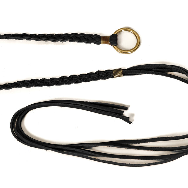 Dixie-Cintura in pelle intrecciata - nero