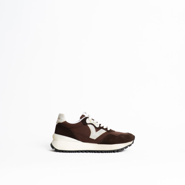 Victoria-Sneakers effetto camoscio - cioccolato/latte