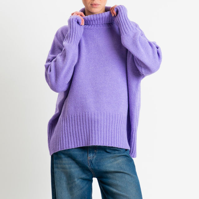 Motel-Maglia collo alto misto lana - lilla