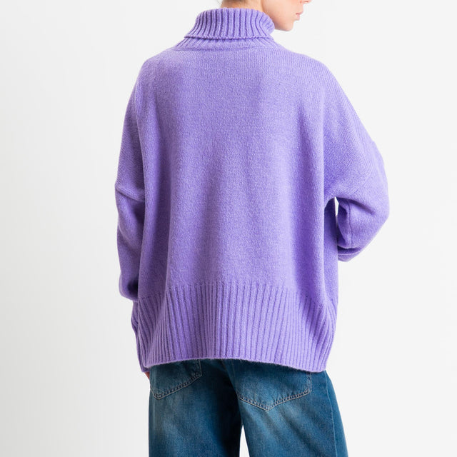 Motel-Maglia collo alto misto lana - lilla