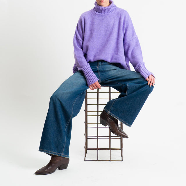 Motel-Maglia collo alto misto lana - lilla