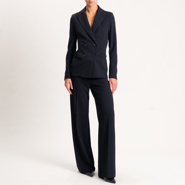 Zeroassoluto-Pantalone straight scuba crêpe elasticizzato - nero