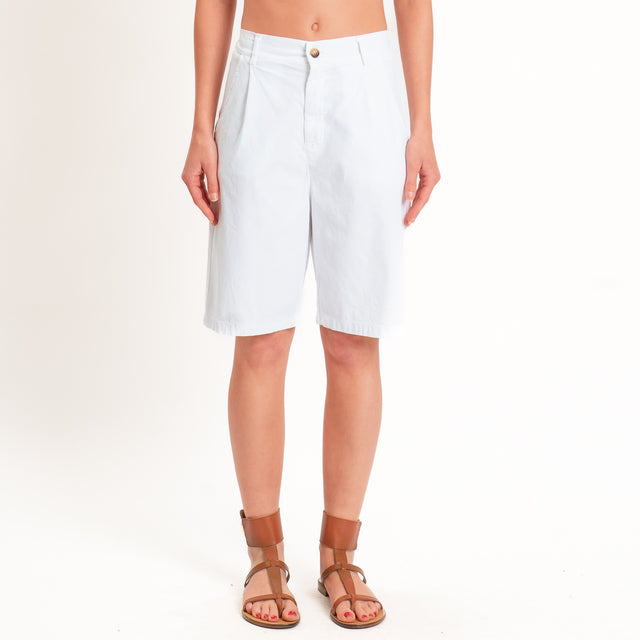 Zeroassoluto-Bermuda LORA cotone elastico dietro - bianco