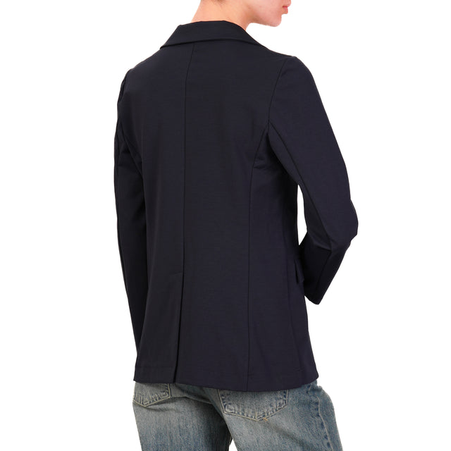 Zeroassoluto-Giacca JONI punto milano spacco dietro SLIM FIT - blu