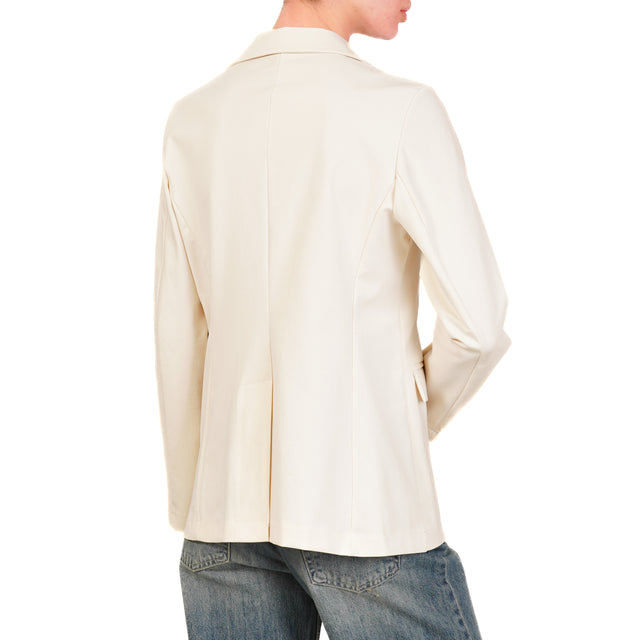 Chaqueta de punto milano Zeroassoluto-JONI con abertura en la espalda SLIM FIT - butter