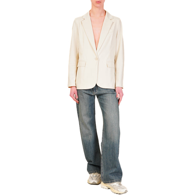 Chaqueta de punto milano Zeroassoluto-JONI con abertura en la espalda SLIM FIT - butter